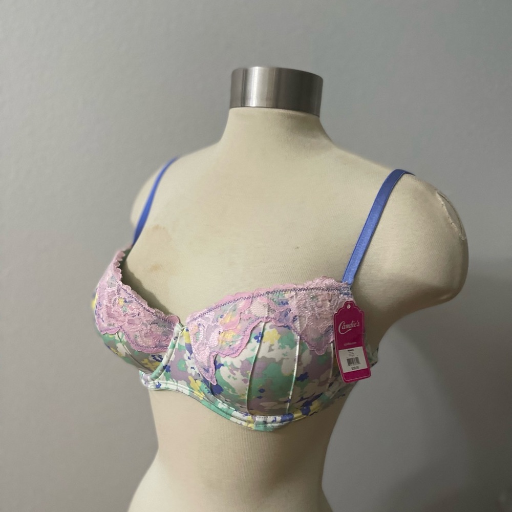 Colorful Floral and lace Candies bra